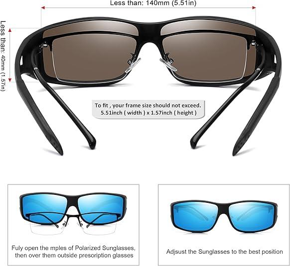 MEETSUN Wrap Around Sunglasses Unisex Polarized UV400 Protection Fit Over Prescription Glasses TAC HD TR90 Frame Men's Rugged Sunglasses