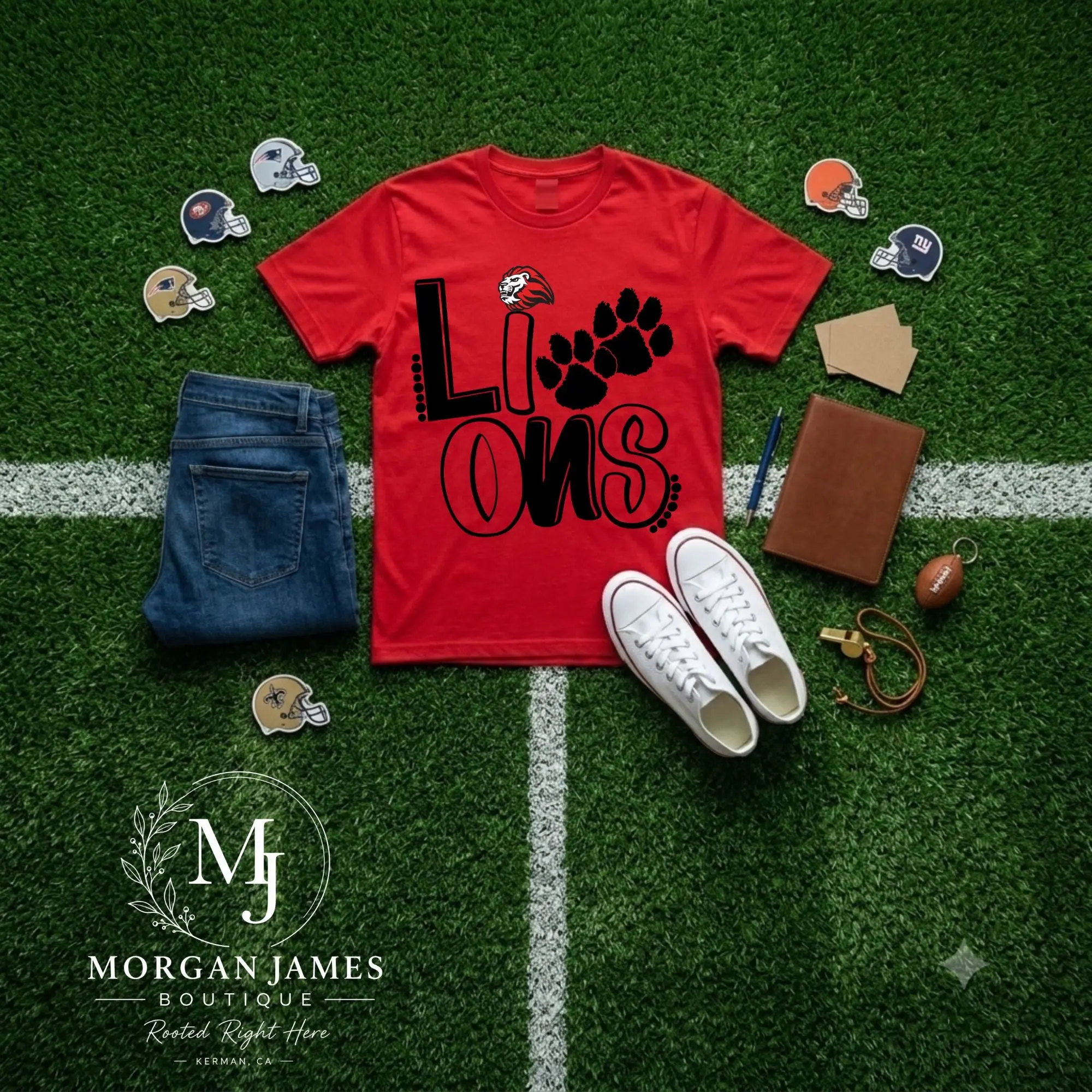 Lions Paw Print Tee | Kerman Lions Mascot Spirit Shirt