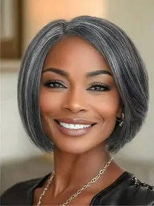 Short Side Part Bob Wig, Women's Straight Hair Color Bowl Wig, Role Play Wig, Heat Resistant Synthetic Fiber Full Wig, Full Coverage, Lightweight Feel