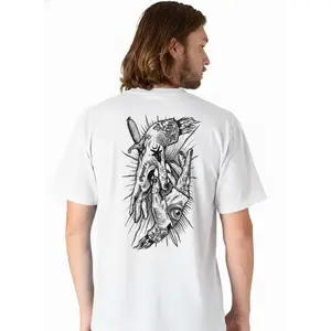 Unisex Men's Hands Print  Round Neck Tee, Regular Fit Street Casual Crew Neck Short Sleeve T-Shirt for Summer, Menswear for Daily Wear