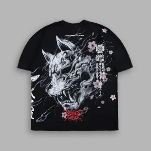 Darc Kitsune "Side By Side" Premium Tee in Black Short Sleeve  Soft Everyday Wear Oversize