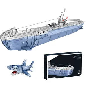Gaint U-552 Submarine Building Blocks Set 6402pcs Highly Restored Appearance Internal Structure Home Decoration Birthday Christmas New Year Gifts Original Box