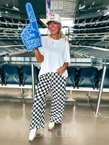 BIRDIE Black & White Checkered Pants