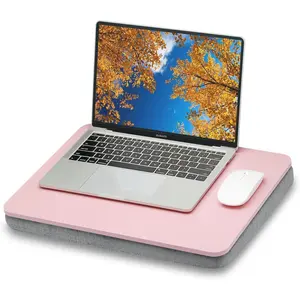 Lap Desk with Pillow Cushion, Portable Bed Desk, Fits up to 15.6 inch Laptop, Lap Stand for Bed & Couch & Carpet, Book/Tablet/Drawing Board Stand -