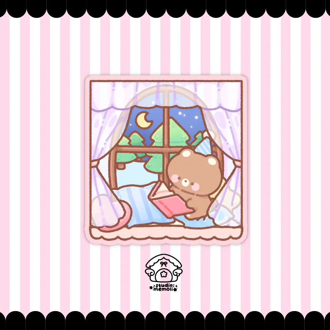 cozy book nook vinyl sticker