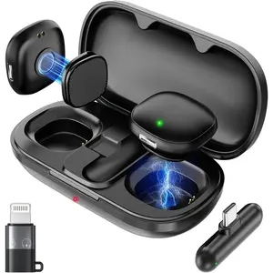 Lavalier Microphone for  16 15 14 Pro Max Android Camera, 3-Level AI Noise Canceling & 48kHz Hi-Fi, 2-Person  Mic for  YouTube Vlog Recording, 40H