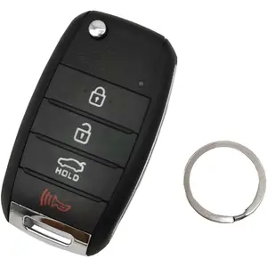 J-ACCES Key Fob Case Shell Fit for Kia Sorento Sportage Rio Soul Forte Optima Carens Flip Keyless Entry Remote Replacement Car Housing Outer Cover (1)