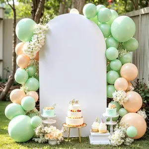 White Arch Backdrop Cover Solid Colour Party Decoration Elastic Spandex Photography Background Wedding Supplies (Only cover)