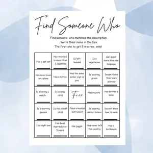 10 Sheets Party Activity Supplies, Find Your Match Bingo Icebreaker Game, Fun Party Games for Social Events, Engaging Group Activities