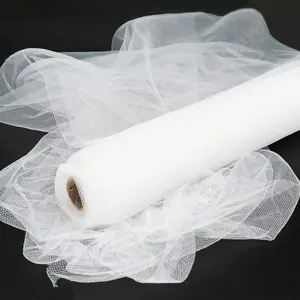 White Tulle Fabric Rolls 54 Inch by 10 Yards Tulle Ribbon for Wedding Party Decoration Ceiling Decor Tutu Skirt Christmas Gift Wrapping Soft & Drape (White)