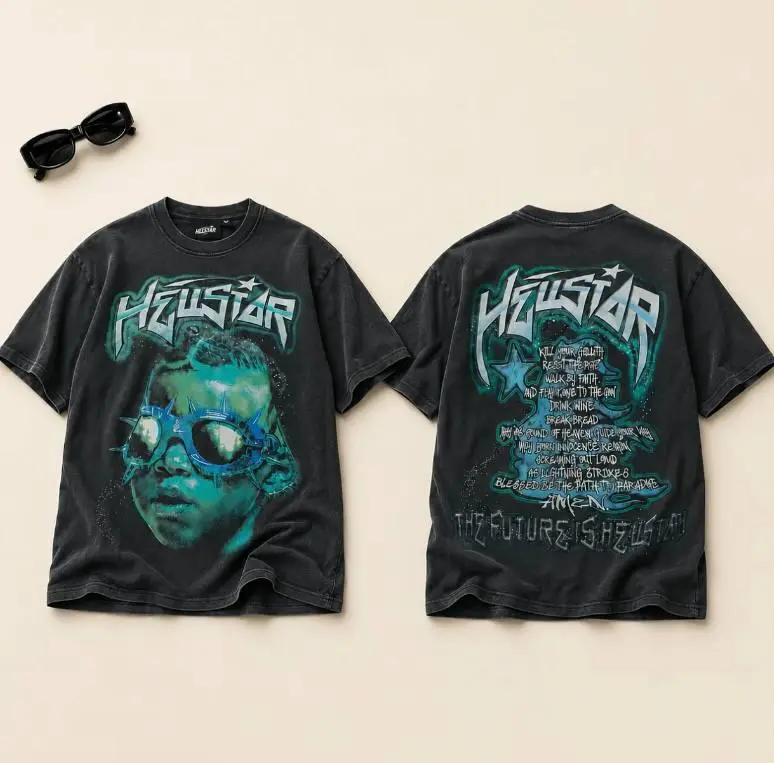 Graphic T Shirt TikTok Viral Y2K Oversized Streetwear Tee Cyberpunk Hip Hop Harajuku Short Sleeve Top Unisex Summer Party Festival Outfit Men Women