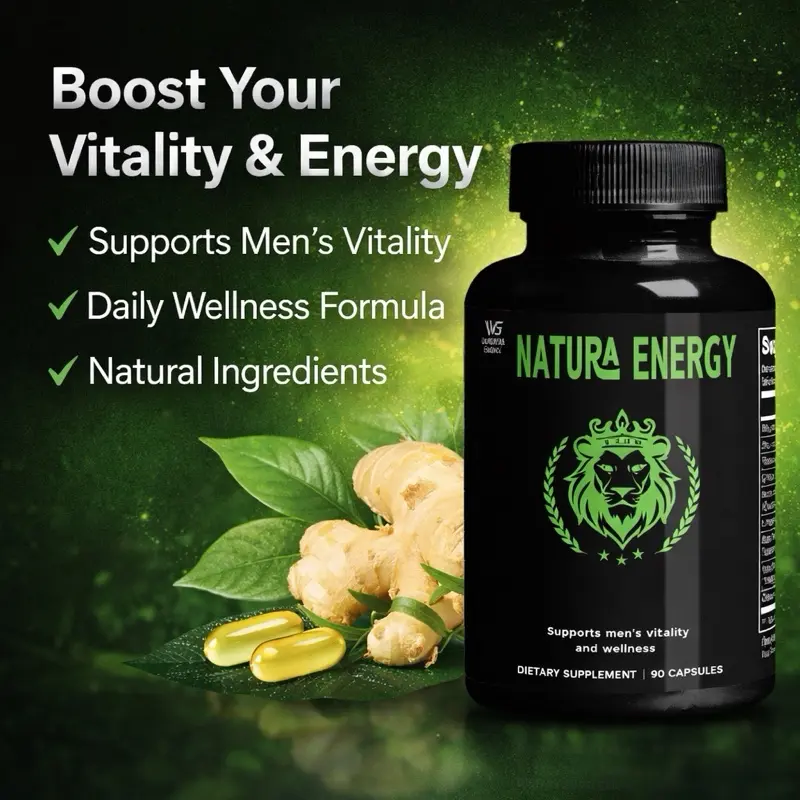 Natura Energy Wellura Edible Zinc & Magnesium Supplement - Vegetarian, Natural Ingredients, Vitamin-Infused, Mineral Boost, Adult Fitness & Heart Health Support, Daily Dietary Mineral & Botanical Capsules (90 Count)