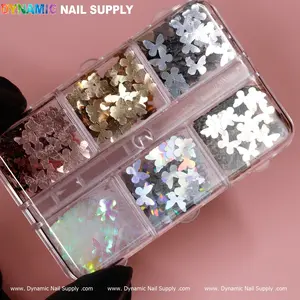 Metallic Butterfly sequins (Gold Silver Rose-gold color) for Nails Art design