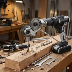 Industrial Drill Adapter: Metal Shear for Steel Cutting, Auto Repair & DIY. Multi-Function Tool with Non-Slip Grip, Corrosion-Resistant Blade, Quick-Change Design for Impact/Drill. Essential Metalworking Gear.