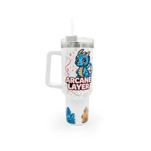 ARCANE LAYER 40oz Sublimated Tumbler | Bookish Stainless Steel Cup with Handle