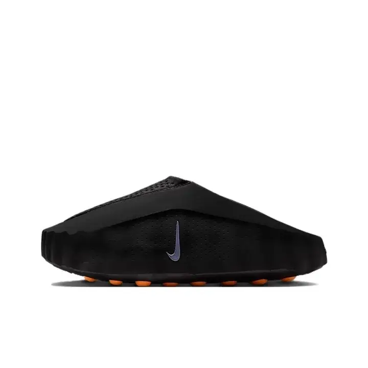 Unisex Slip On Casual Slide Sandals Black Breathable Knit Fabric Orange Rubber Nubbed Outsole All Day Comfort Cushioned Insole Non Slip Shock Absorbing Footwear For Outdoor Beach Walking Daily Relax Wear