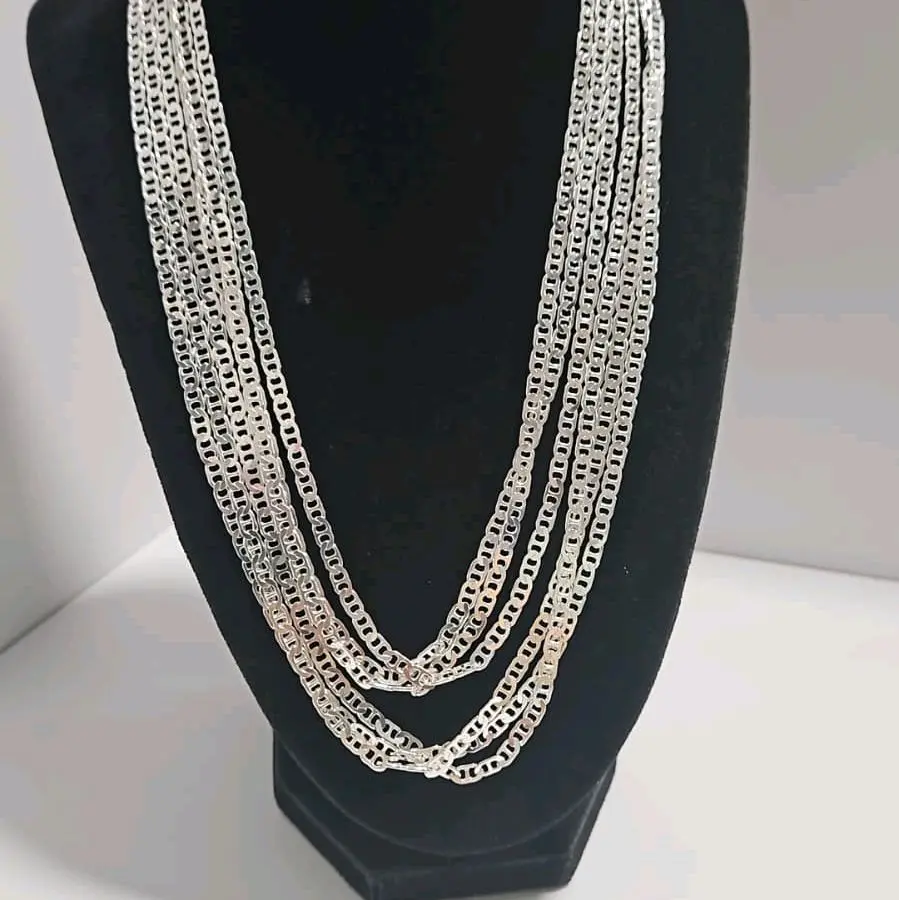Valentin Lisa Italian 9.25 Silver Chain 4ml Wide Italian Design Necklace