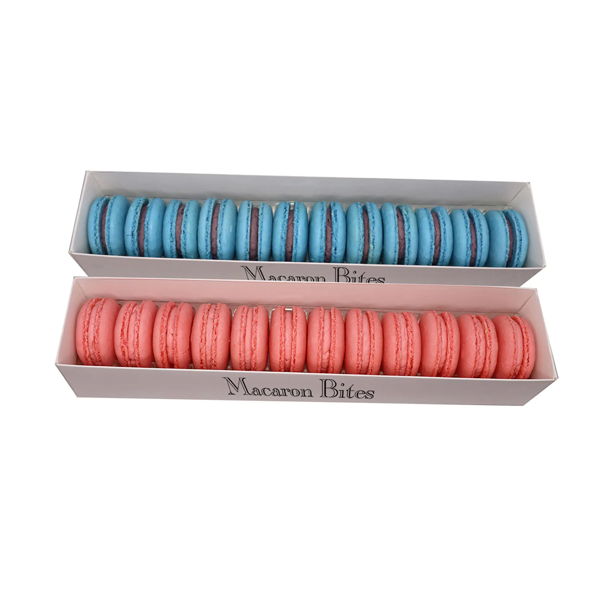 Macaron Bites French Macarons - Blueberry & Strawberry, 24 Count, Meringue Cookies, Pastry Desserts, Gourmet Snack, Confectionery