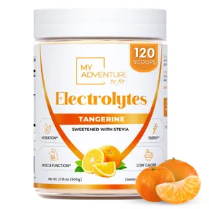 My Adventure to Fit Electrolytes Tangerine Family Size 120 Servings Sweetened with Stevia for Hydration Energy and Muscle Function