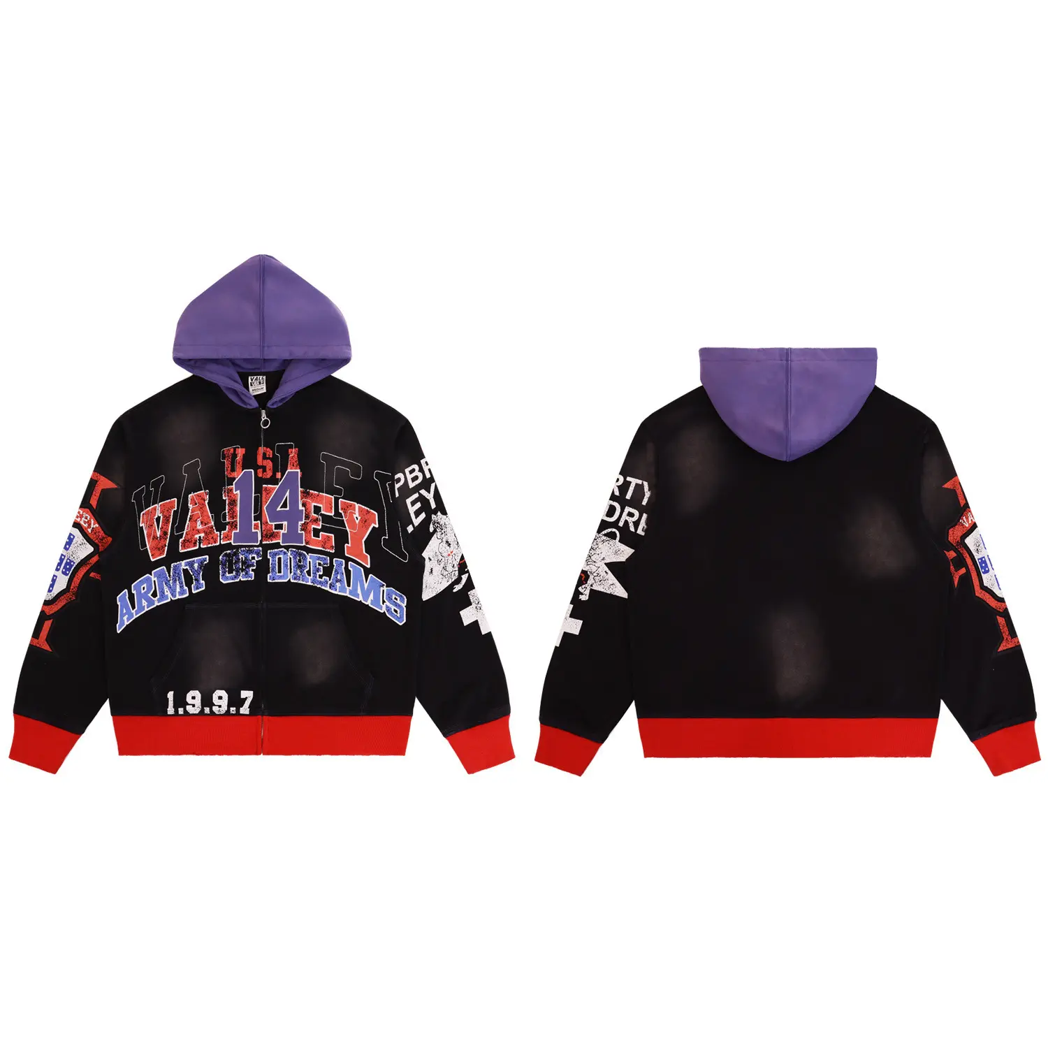 A6040 Washed Black Hoodie