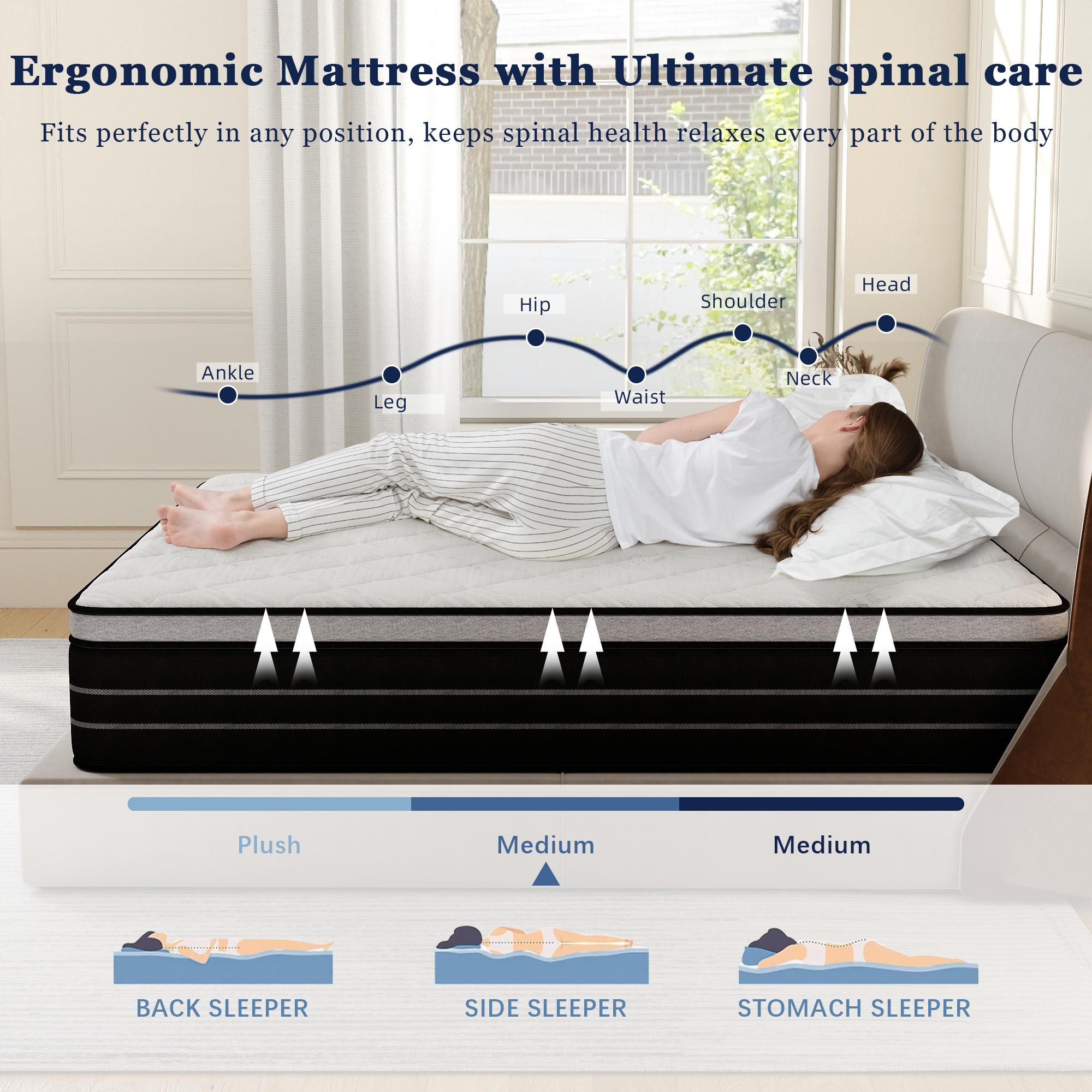 Queen Mattress 12/14 Inch Hybrid Mattress in a Box T/F/Q/K Size Medium Firm Memory Foam Skin-Friendly Back Pain Relief Easy Setup Sweet Dream Bedding Queen Mattress 12/14 Inch Hybrid Mattress in a Box T/F/Q/K Size Medium Firm Memory Foam Skin-Friendly Back Pain Relief Easy Setup Sweet Dream Bedding