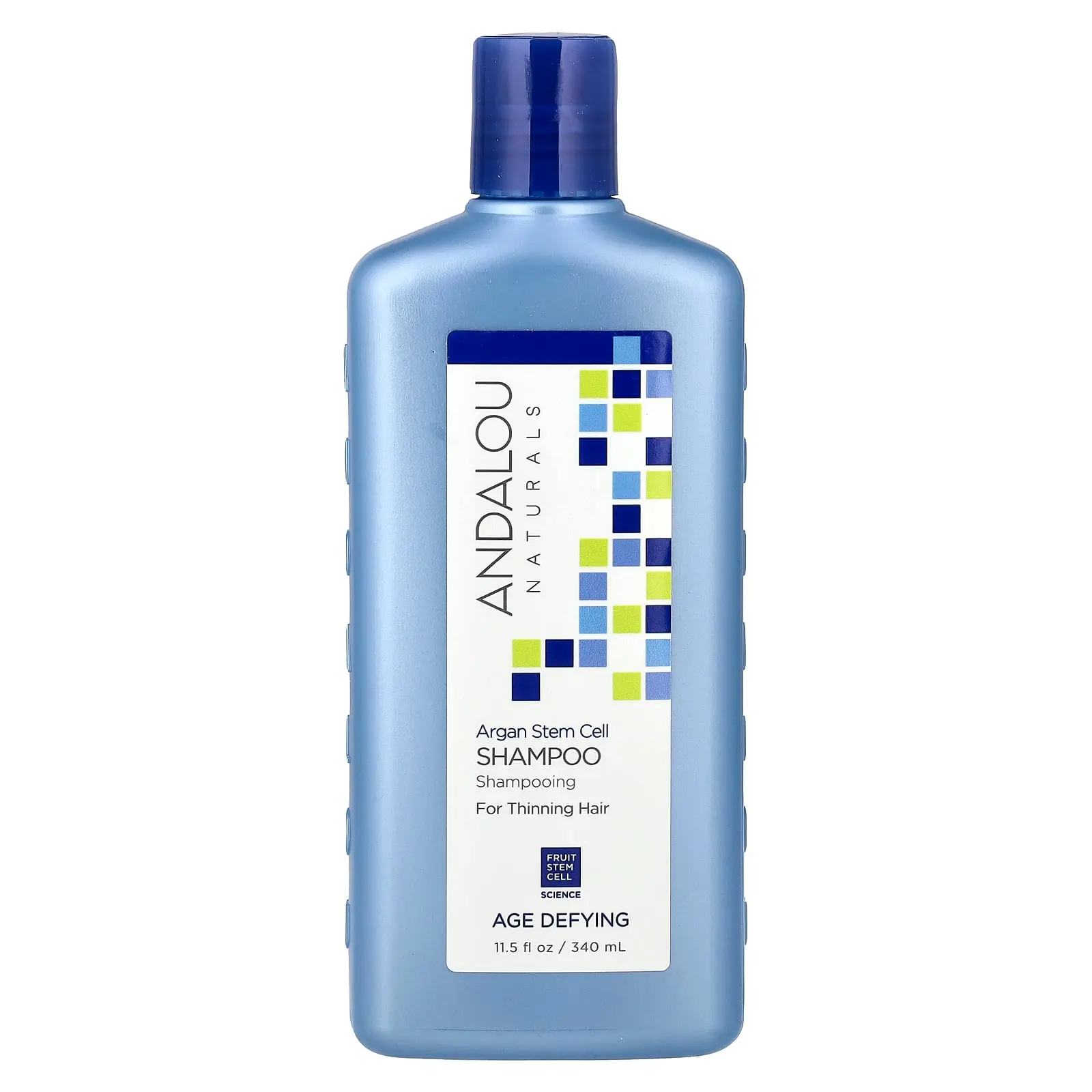 Andalou Naturals Shampoo, Age Defying, For Thinning Hair, Argan Stem Cell, 11.5 fl oz (340 ml)