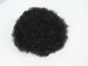 April Human Hair Kinky Afro Bun Puff Ponytail with Drawstring Wrap Messy Combs in Extension Unisex Hair Accessory