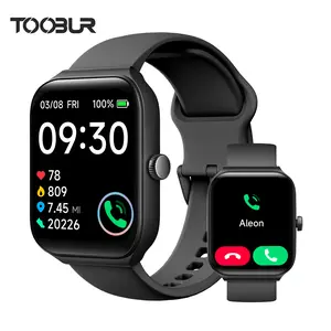 TOOBUR Smart Watch with BT Answer/Make Calls, Smart Voice Assistant, Sleep Tracking, IP68 Waterproof, Step Calorie Activity Tracker, 100 Sports Fitness Tracker, 1.95" Smartwatch for Men Women, Compatible iOS&Android Phones