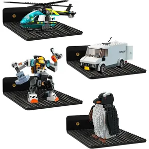 4 Pack Floating Shelves for Wall Compatible with Lego Building Bricks, 5x5 Invisible Display Shelf with 16x16 Stud Base Plate for Creative Toy Brick Building, Storage and Modern Room Office Decor