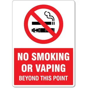 No Smoking Or Vaping Beyond This Point Sign Hygiene Signs No Smoking Signs Metal Tin Sign 12x16 Inches Caution Danger Safety Security Warning Notice Signs