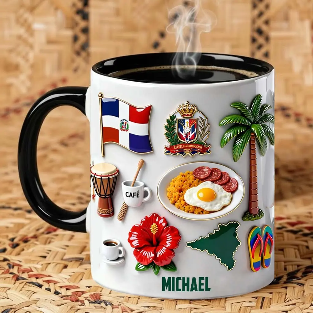 Dominican Republic Custom Name Coffee Mug 3d