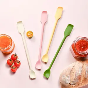 Silicone Mini Spatula Set, 4 Counts/set 2 in 1 Double Ended Jam Spatula, Baking Spatula, Kitchen Baking Tool Baking Utensils Supplies for Home Use