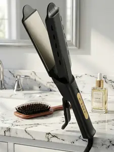 2 In 1 Hair Straightener Curler, Ceramic Flat Iron with Adjustable Temp, Fast Heat Up, Dual Voltage, Anti-Scald Hair Styling Tool for Home & Travel summervibes