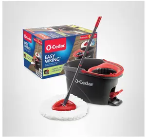 O-Cedar EasyWring Spin Mop & Bucket System with Foot Pedal | Hands-Free Wringing Microfiber Mop for Hardwood, Tile & Laminate Floors