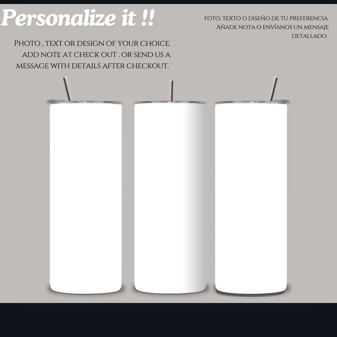 Personalized Stainless Steel tumbler | photo | text | Design of your choice. |  Drinkware |  Portable |  Water Bottles Flasks Insulation