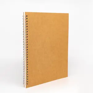 10 inch x 7.5 inch, 100GSM, Blank Spiral Notebook, 1-Pack, Soft Cover, Sketch book, 120 Pages / 60 Sheets, (Brown)