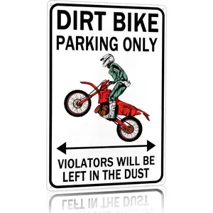 Dirt Bike Accessories Boys Motorcross Gifts Funny Dirty Bike Parking Only Vintage Tin Sign for Man Cave Boy's Room Garage Wall Decor 8x12 Inch