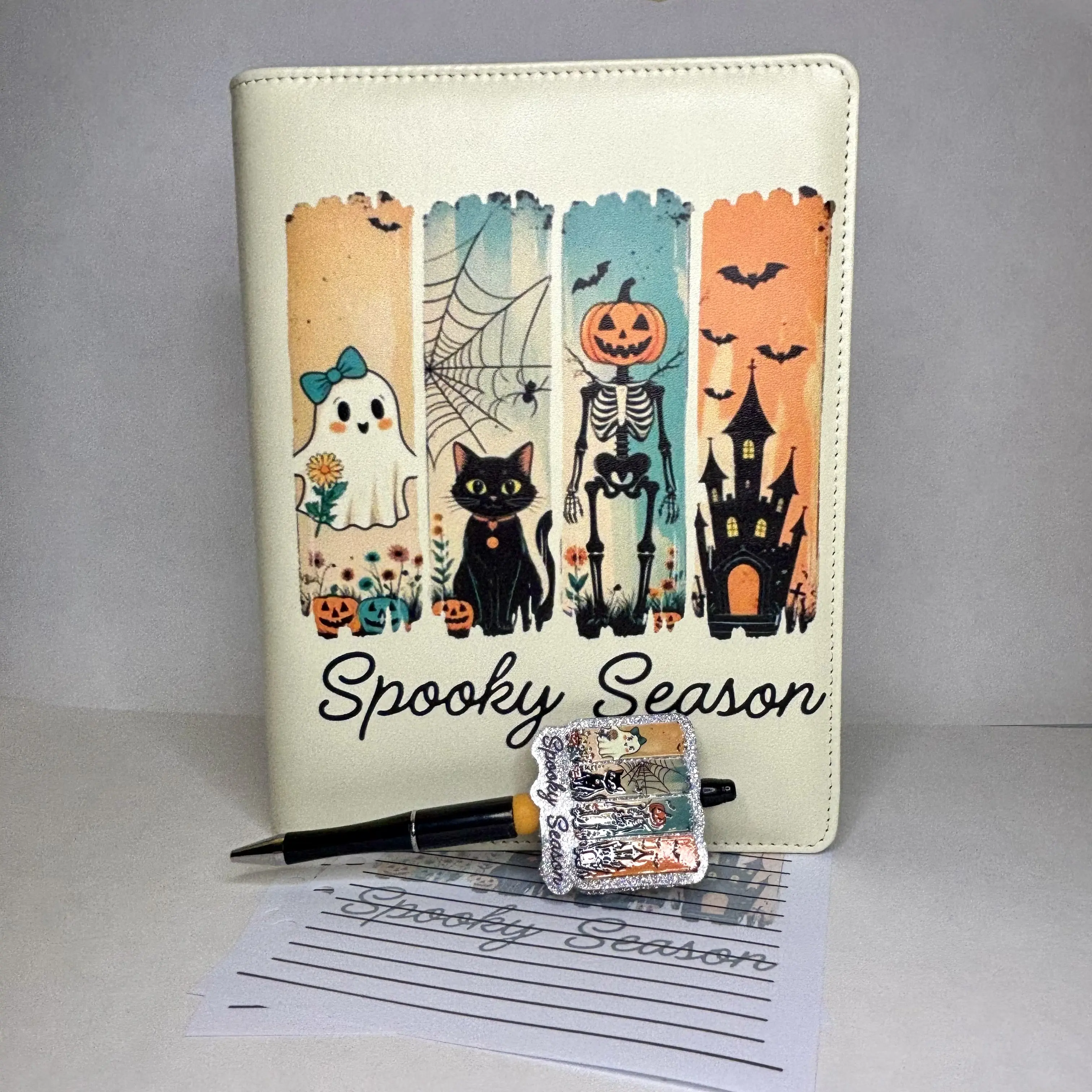 Spooky Season Binder Bundle - A5 Binder, Matching Paper, Beaded Pen