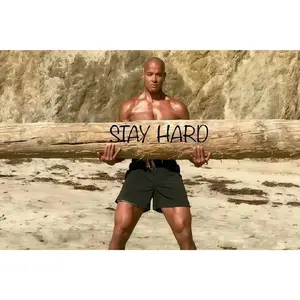 Gold Trident Stay Hard David Goggins Flag - Motivational Gym Banner - Inspire Your Workout with this Banner  wall art machine washable home decor