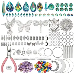 [Summervibes] 460 Pcs DIY Suncatcher Making Supplies Art and Crafts Kit for Adults Hanging Prism Sun Catcher with Crystals Ball Indoor Window Home Wedding Garden Festival Decor Gifts,Hand Tools Kits