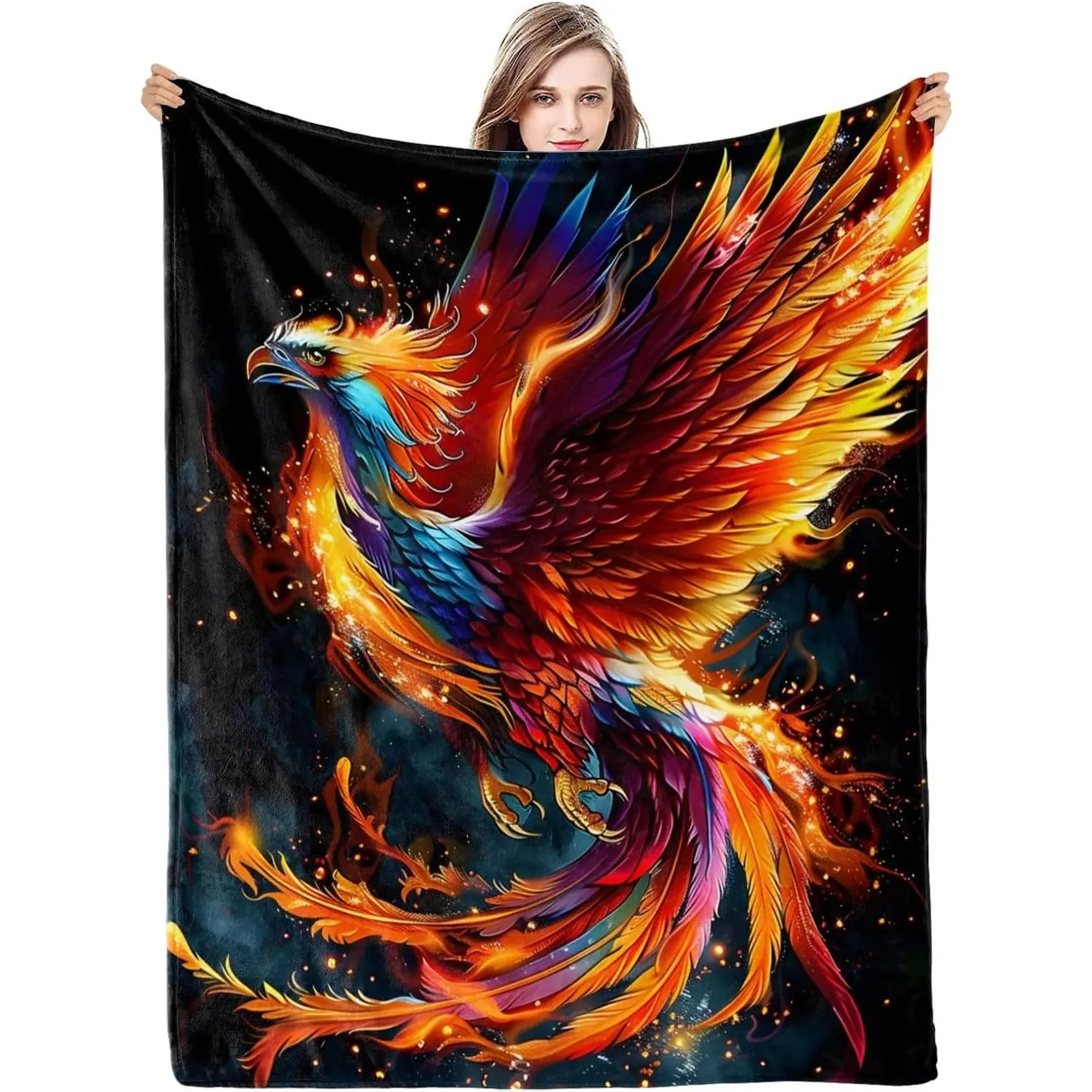Phoenix Throw Blanket Gifts for Adults Kids, Christmas Birthday Gifts for Girls Boys, Phoenix Throw Decor for Bedroom Living Room Bed Couch