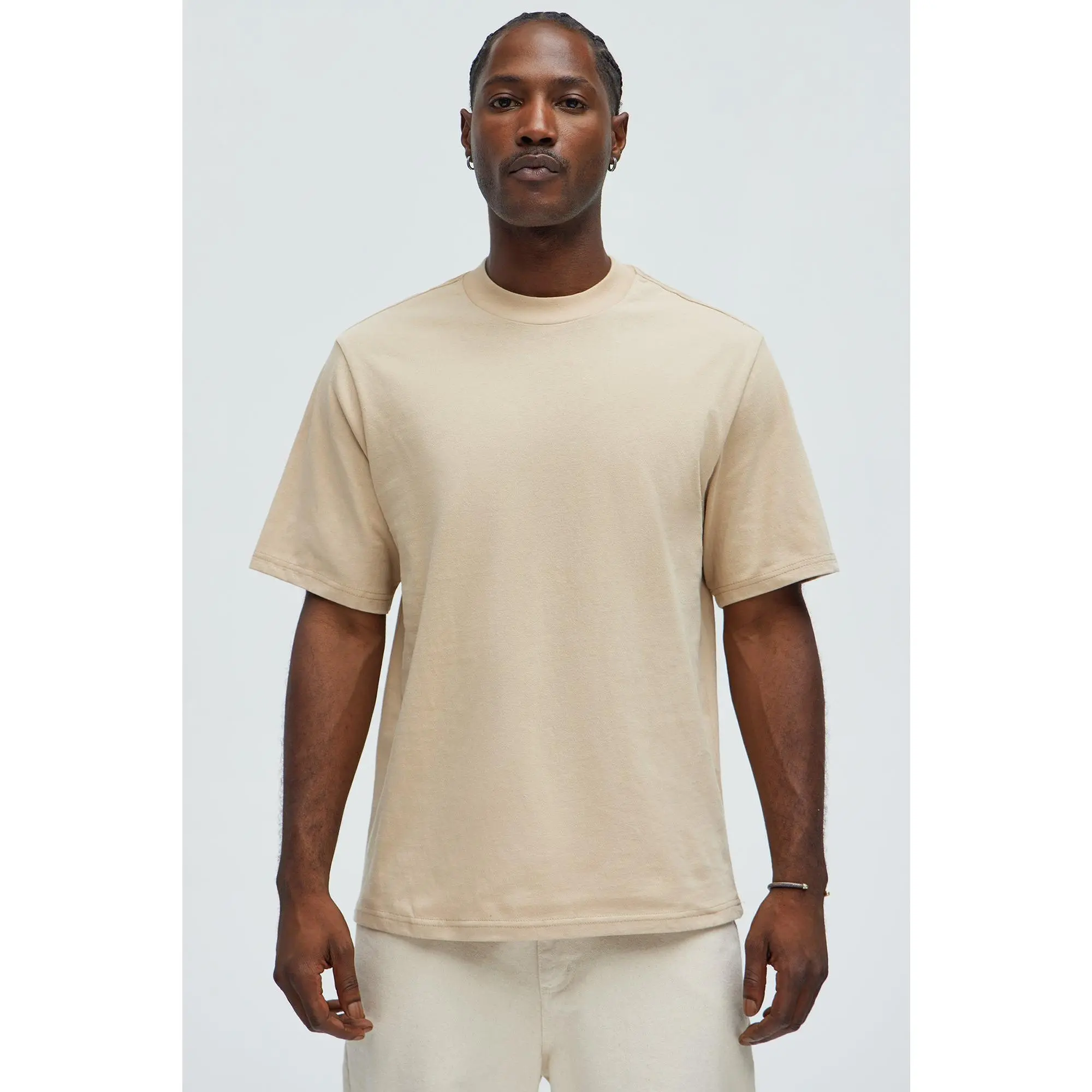 Oversized Heavyweight Short Sleeve Tee - Tan