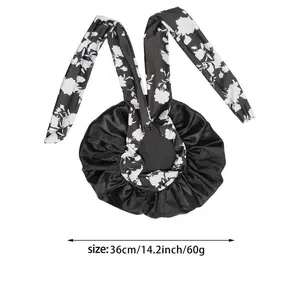 Free ship Women's Bow Decor Satin Sleeping Bonnet, Casual Comfortable Hair Care Bonnet, Soft Sleeping Bonnet for Women & Girls Haircare Adjustable Wig Cap Multistyle Wrapcap