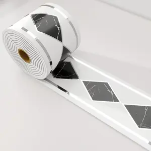 Self-Adhesive Baseboard Molding Waterproof Wall Sticker, Living Room Corner Bathroom Kitchen Decorative Trim, Easy-To-Apply Self-Stick