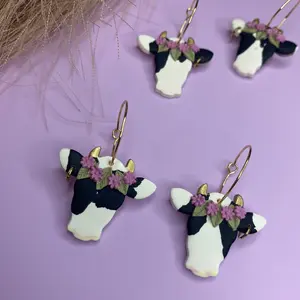 Countrybelle Cow Polymer Clay Earrings