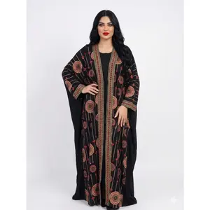 Farasha Set - Women's Embroidered Abaya Set, Traditional Dress, Perfect for Eid, Ramadan - Tribal Pattern Batwing Sleeve Oversized Long Sleeve Modest Autumn Fashion Below the Ankle Length