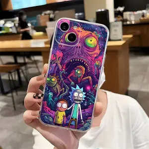 hot cartoon Rick and Morty Phone Case for iPhone 17 Air 16 15 14 13 12mini 11 Pro Max Plus XR XS Transparent Silicone Cover