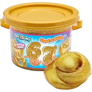 67 Slime Bucket, 24 oz Gold Glitter Premium Premade Slime, Gift for Kids
