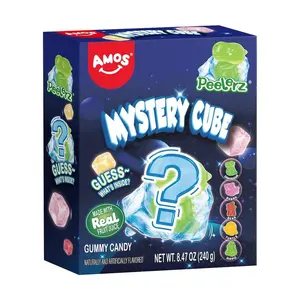 Amos Sweets 4D Mystery Cube Ice Candy Blind Box - Peelable Gummy Candy with Real Fruit Juice, 240g - Fun 3D Animal Shapes, Perfect for Halloween Treats
