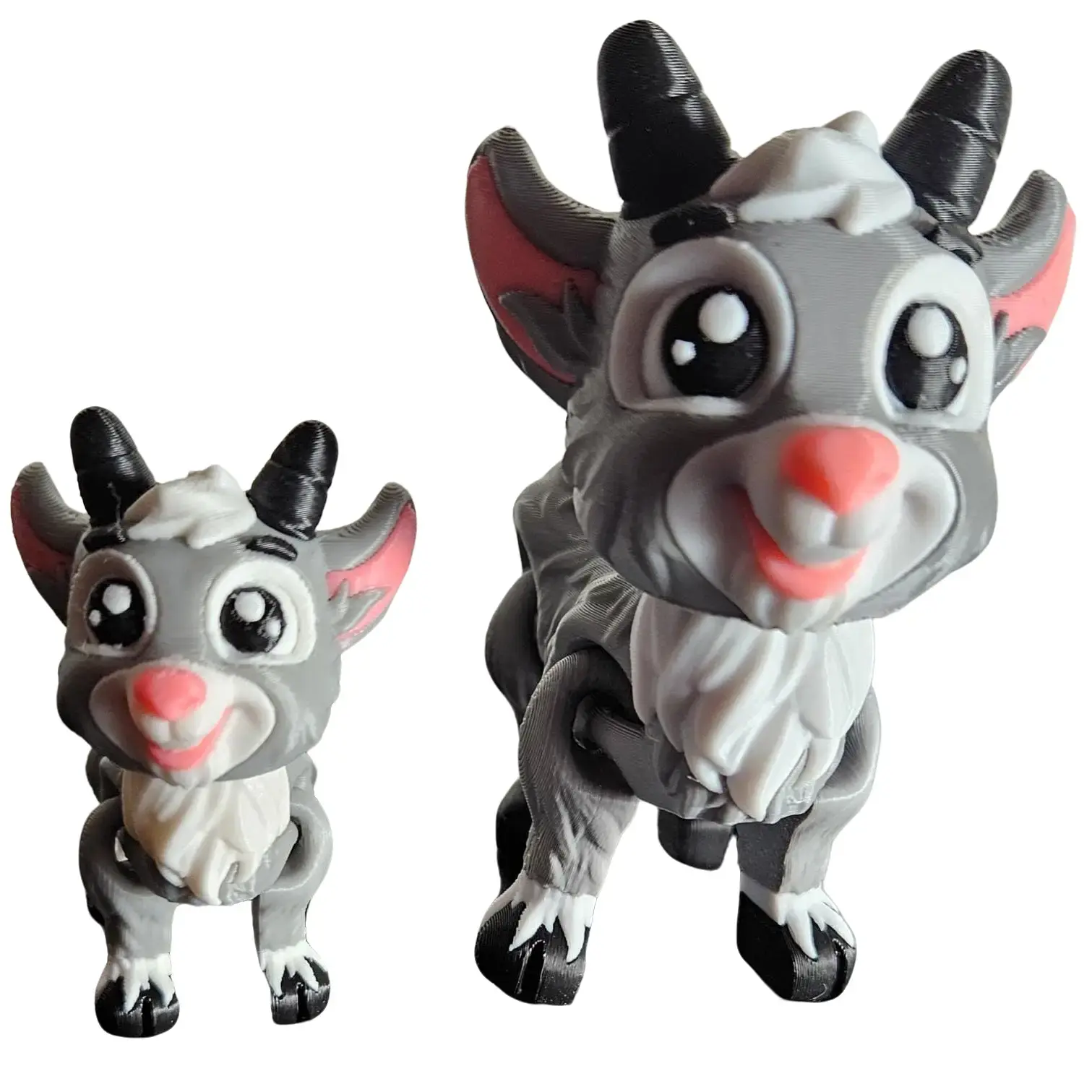 Goofy Goat Fidget Toy – 3D Printed Articulated Figure | Magnet & Keychain Option Wiggly Plastic